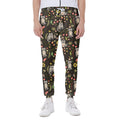 Raccoon And Floral Pattern Print Joggers