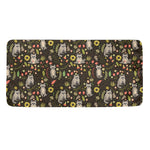 Raccoon And Floral Pattern Print Towel
