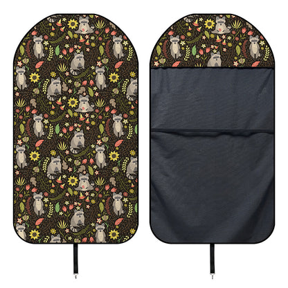 Raccoon And Floral Pattern Print Waterproof Car Seat Cover