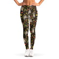 Raccoon And Floral Pattern Print Women's Leggings