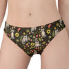 Raccoon And Floral Pattern Print Women's Panties