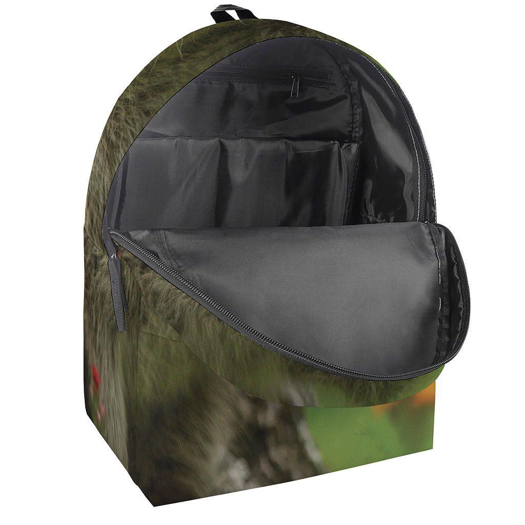 Raccoon And Flower Print Backpack