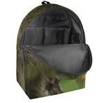 Raccoon And Flower Print Backpack