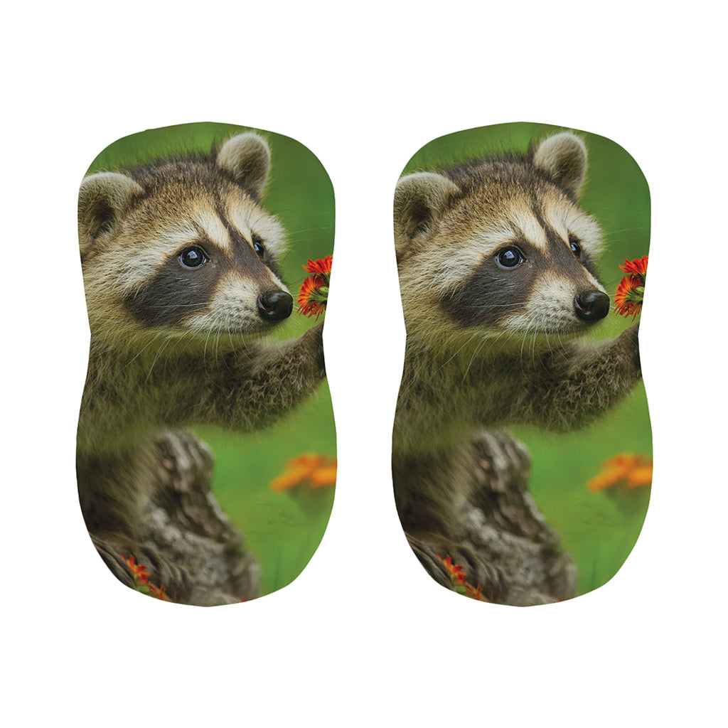 Raccoon And Flower Print Bar Stool Covers
