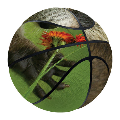 Raccoon And Flower Print Basketball