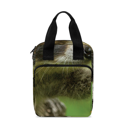 Raccoon And Flower Print Bible Tote Bag