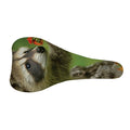 Raccoon And Flower Print Bicycle Seat Cover