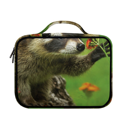 Raccoon And Flower Print Briefcase Bible Bag