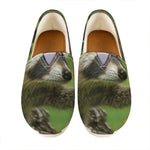 Raccoon And Flower Print Casual Shoes