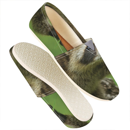 Raccoon And Flower Print Casual Shoes