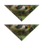 Raccoon And Flower Print Dog Bandana