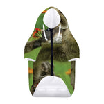 Raccoon And Flower Print Dog Zip Up Hoodie