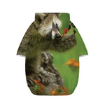 Raccoon And Flower Print Dog Zip Up Hoodie