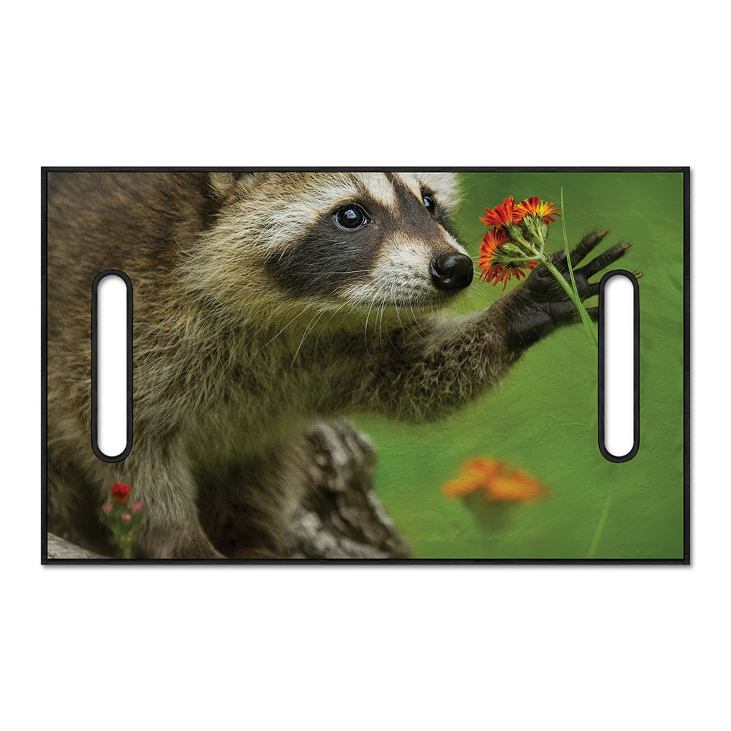 Raccoon And Flower Print Golf Cart Seat Cover