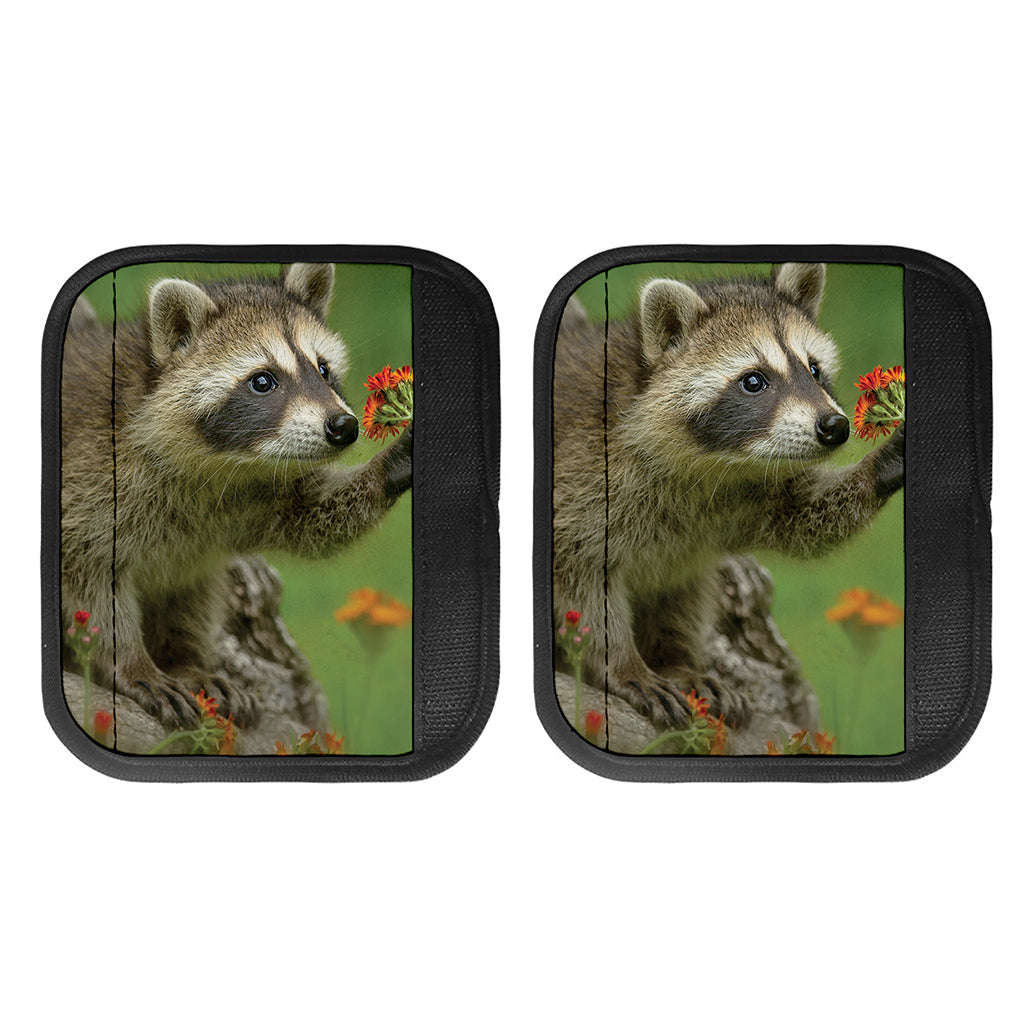 Raccoon And Flower Print Handle Covers