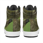 Raccoon And Flower Print High Top Leather Sneakers
