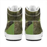 Raccoon And Flower Print High Top Leather Sneakers