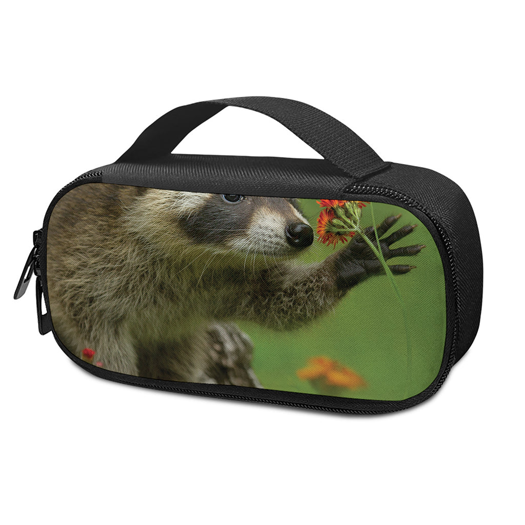 Raccoon And Flower Print Insulin Cooler Travel Case