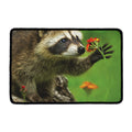 Raccoon And Flower Print Kitchen Mat
