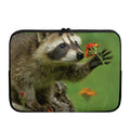 Raccoon And Flower Print Laptop Sleeve