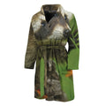 Raccoon And Flower Print Men's Bathrobe