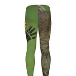 Raccoon And Flower Print Men's leggings