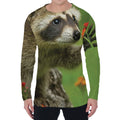 Raccoon And Flower Print Men's Long Sleeve T-Shirt