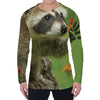 Raccoon And Flower Print Men's Long Sleeve T-Shirt