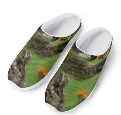 Raccoon And Flower Print Mesh Casual Shoes