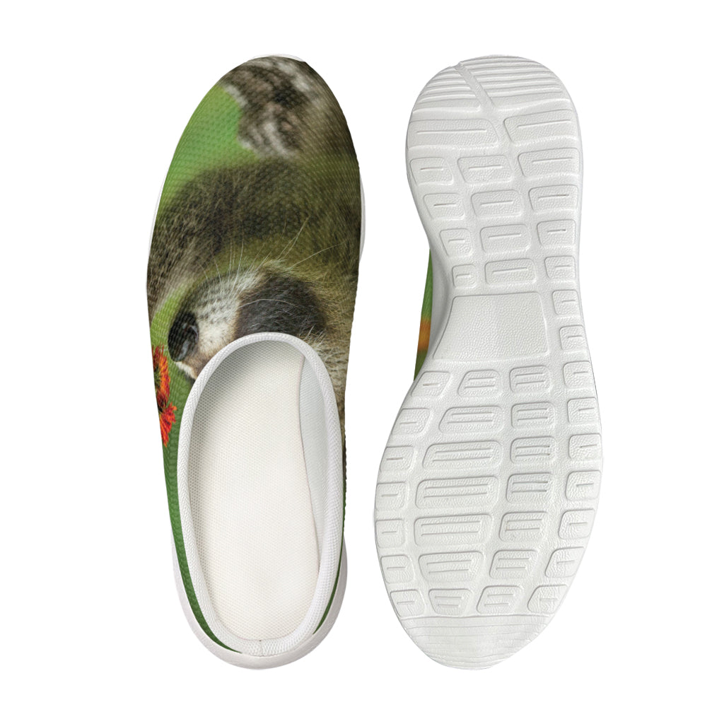 Raccoon And Flower Print Mesh Casual Shoes