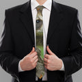 Raccoon And Flower Print Necktie