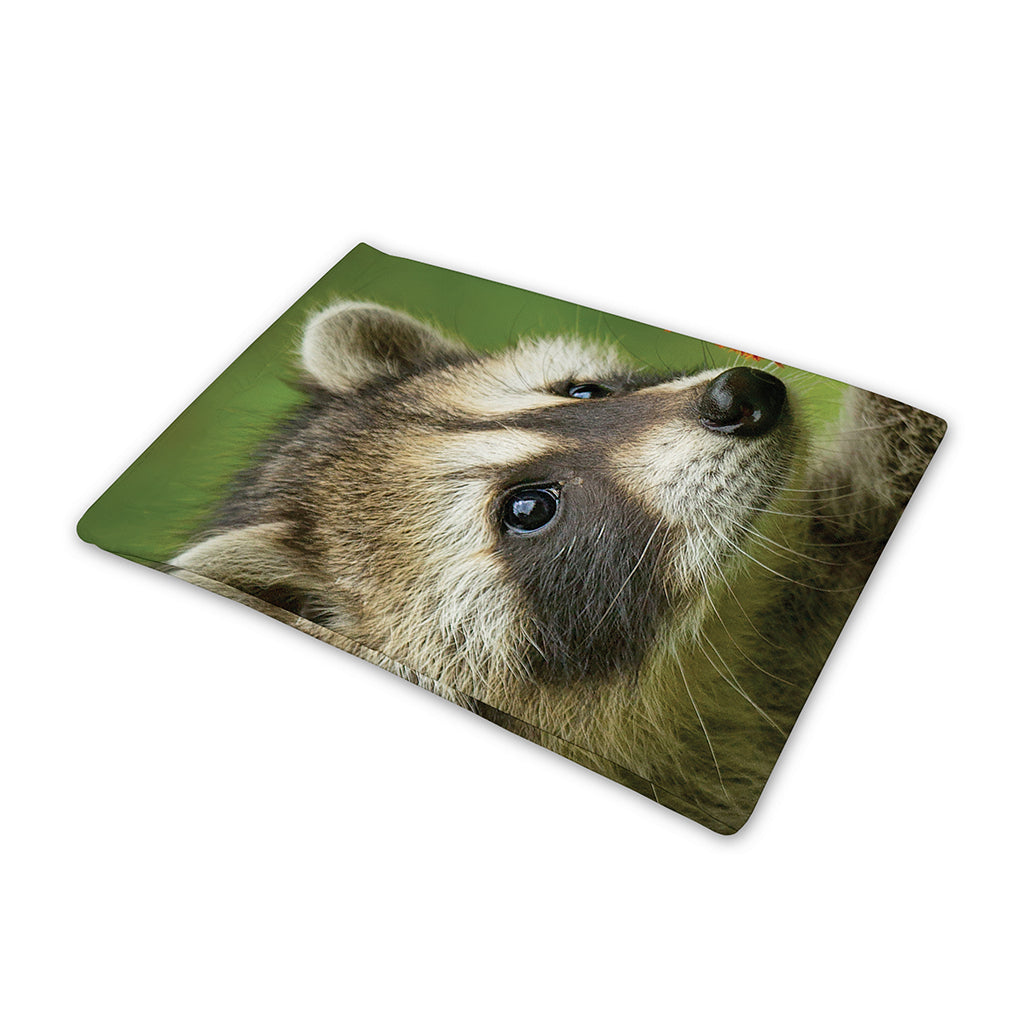 Raccoon And Flower Print Pet Cooling Mat Cover