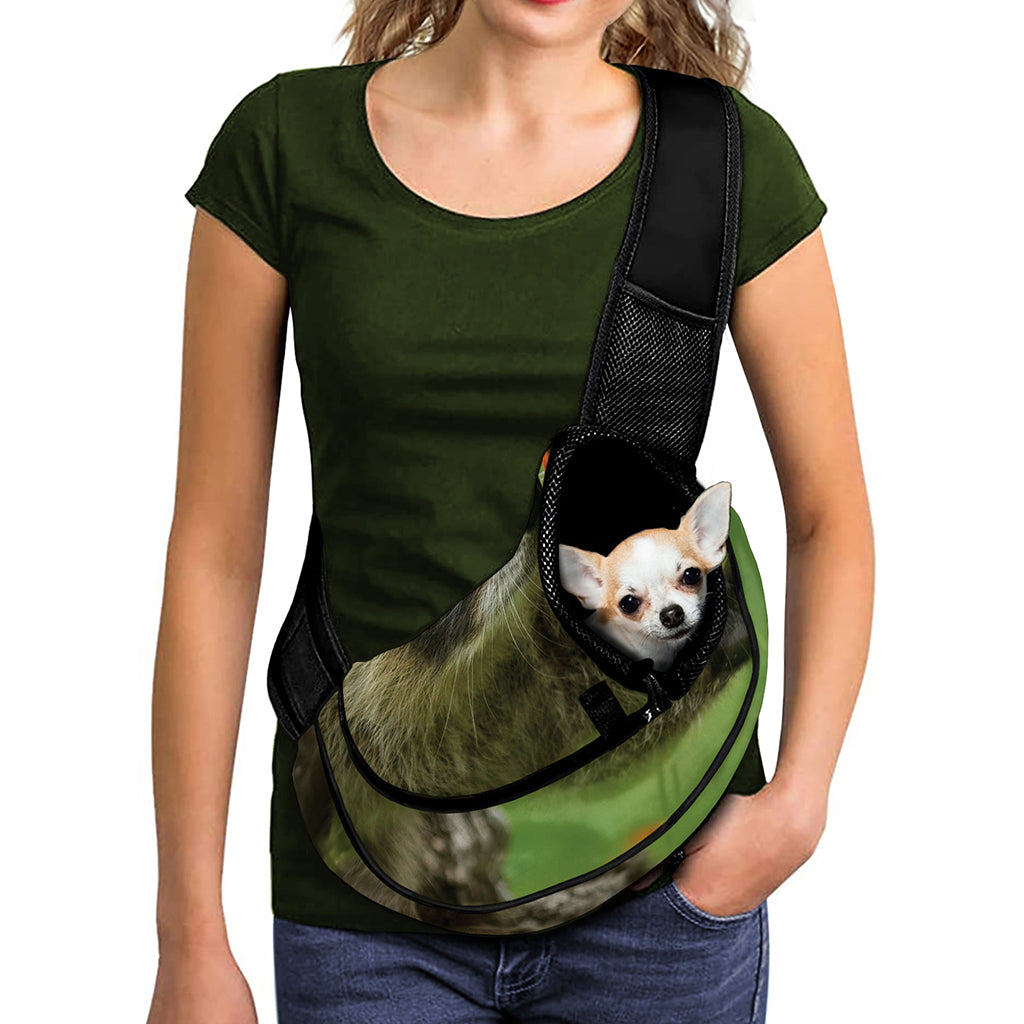 Raccoon And Flower Print Pet Sling Carrier