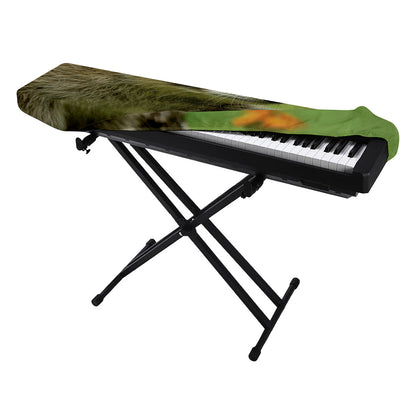 Raccoon And Flower Print Piano Keyboard Cover
