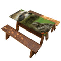 Raccoon And Flower Print Picnic Table Cover