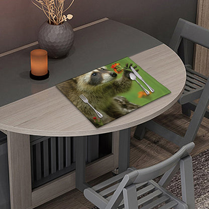 Raccoon And Flower Print Placemat