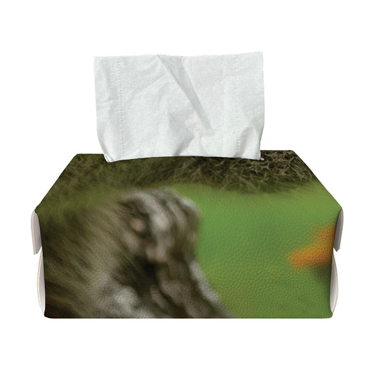 Raccoon And Flower Print Rectangle Tissue Box Cover