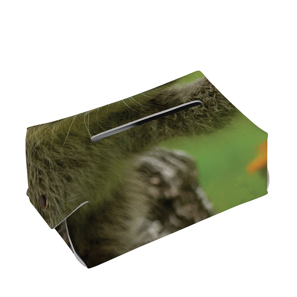 Raccoon And Flower Print Rectangle Tissue Box Cover