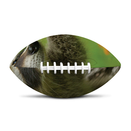 Raccoon And Flower Print Rugby Ball