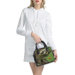 Raccoon And Flower Print Shoulder Handbag