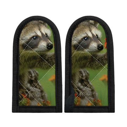 Raccoon And Flower Print Skillet Handle Cover