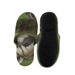 Raccoon And Flower Print Slippers