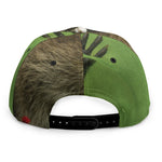 Raccoon And Flower Print Snapback Cap