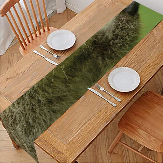 Raccoon And Flower Print Table Runner