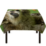 Raccoon And Flower Print Tablecloth