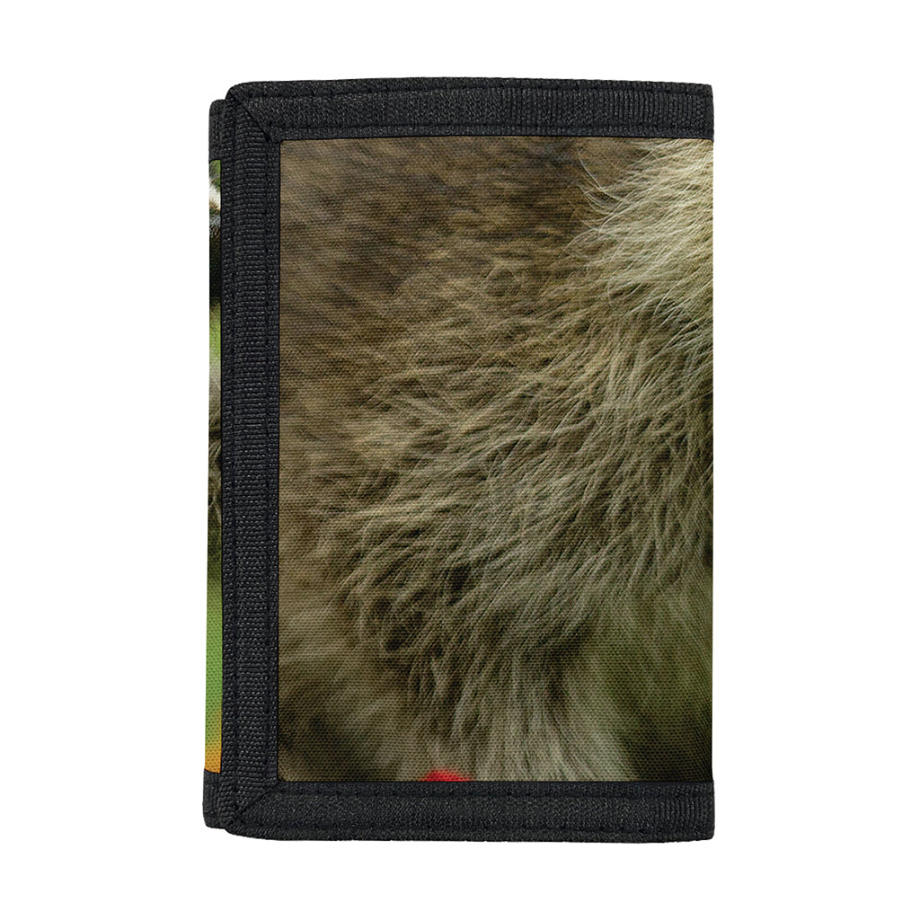 Raccoon And Flower Print Trifold Wallet
