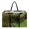 Raccoon And Flower Print Utility Tote Bag