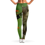 Raccoon And Flower Print Women's Leggings