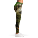 Raccoon And Flower Print Women's Leggings
