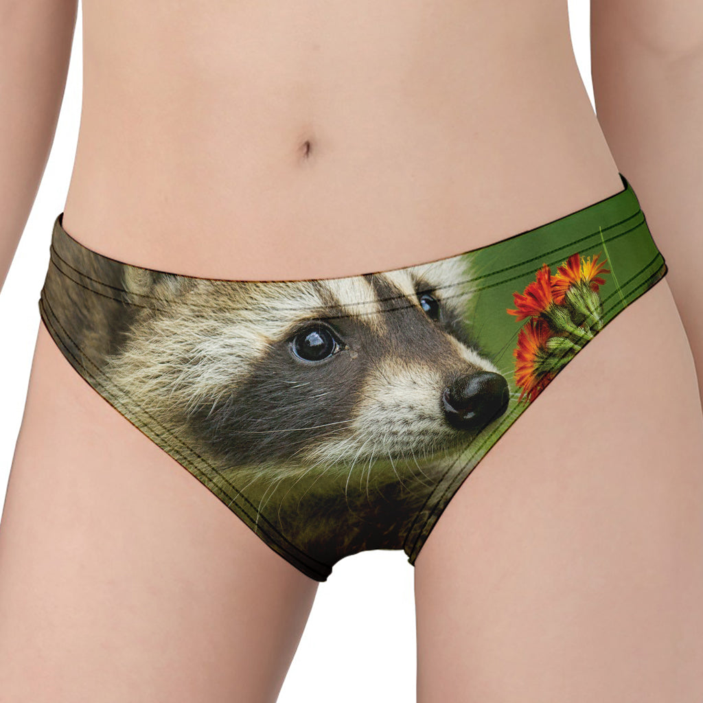 Raccoon And Flower Print Women's Panties